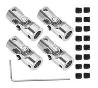 SG Store 4Pcs 8mm to 8mm Metal Shaft Coupling Universal Joint Shaft Coupling Flexible Coupling Connector Accessories for Model Car Ships Robots