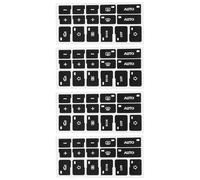 SG Store 4pcs AC Button Repair Stickers Compatible with Audi A4 B6 B7 2000-2004, Black Overlay with White Symbols