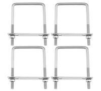 SG Store 4PCS Square U-Bolts M8 Thread 71mm Inner Width 100mm Length 304 Stainless Steel U-Shaped Clamp Bolt with Nuts and Plates for Vehicles Pipelines Buildings