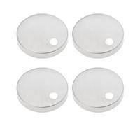 SG Store 4Pcs Toilet Seat Hinge Cover 55mm Diameter Toilet Seat Hinge Fixings Covers Stainless Steel Toilet Pan Top Fixing Decorative Covers Set, Silver