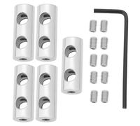 SG Store 5 PCs Wire Rope Loop Clamp Double Hole Nickel-Plated Iron Steel Cable Loop Repair Fitting Clamp with M4 Hexagon Screws for 3-4mm Wire Rope Silver 26.5x10mm