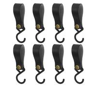 SG Store 8 Pcs PU Leather S-Shape Plastic Hooks for Outdoor Camping Hanging Pots Pans Utensils for Coat Towel Kitchen Bathroom Hooks Black