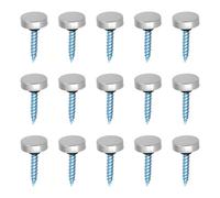 SG Store 80 Sets Mirror Screws 12mm Stainless Steel Cap Cover Nails for Mirrors Coffee Tables Wardrobes Glass Furniture Glass Signs