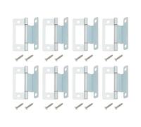 SG Store 8Pcs Cranked Flush Hinge 50mm Door Mechanical Hinges Furniture Hardware for 15-19mm Cupboard Door Motorhome Caravans Camper Van Door(with Screw)