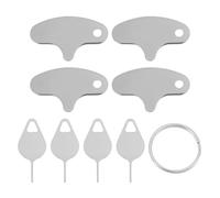 SG Store 8PCS Doorbell Key Tool Compatible with Blink Compatible with Eufy Flat Head Pin and Pointed Head Pin with Keychain Key Door Bell Release Removal Replacement Tool Silver