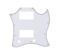 SG Style 3-Ply HH Pickguard, Dual Humbucker Cutout for SG/Epiphone, Available with or without Bridge Holes(Wei)