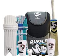 SG Summer Camp Kashmir Cricket Kit for All Ages, Black/Grey - Size 6