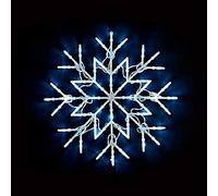 SG Toro Cool White Snowflake Light 50 LED Christmas Window Home Festive Decoration Light 40cm Cable Battery Operated Indoor Use Light Up Xmas New Year Party Fun