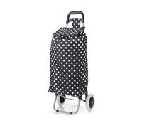 SG Traders 51L Lightweight Shopping Trolley on Wheels Combines Functionality and Style Provides Smooth Convenient Grocery Cart Equipped Trolley Bag, Effortless Shopping Experience - Black Polka Dots