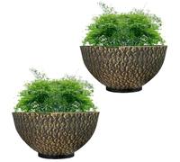 SG Traders Cathay Bowl Plant Pot Large Garden Plant Pots Elegant Design, Garden Planters Outdoor With Drainage Holes, Versatile Flower Pots and Planters