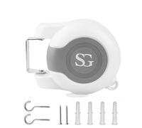 SG Traders Cordomatic Retractable Washing Line 30m Auto Retractable Reel Clothes Washing Line Twin Cable Wall Mounted Clothesline Indoor and Outdoor Clothes Dryer Easy To Install (15m X 2)