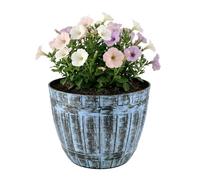 SG Traders Large Barrel Planter, Garden Plant Pot, Heavy Duty Half Barrels for Outdoor, Flower Herb Tree, Container with Drainage Holes, Large Plant Pots Garden, Beijing Barrel Gold, D 52cm x H38cm
