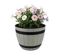 SG Traders Large Barrel Planter, Garden Plant Pot, Heavy Duty Half Barrels for Outdoor, Flower Herb Tree, Container with Drainage Holes, Large Plant Pots Garden, Beijing Barrel Gold, D 52cm x H38cm
