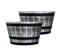 SG Traders Large Half Barrel Cask Planter, Indoor Plant Pot with Drainage Holes, Flower Pots Outdoor Garden Planters, 52 x 31cm - Pack of 2