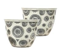 SG Traders Large Plastic Round Chengdu Garden Plant Pots Planter Indoor Outdoor Pots Top Diameter Flower Pot with Drainage Holes, Beautiful Planters for Your Garden Needs Pack of 2 (36cm)