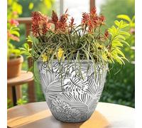 SG Traders Montsera Plant Pots Outdoor - 41cm Plastic Garden Planters Outdoor Flower Pots with Drainage Holes Enhance the Outside Space with Elegant Plant Pot for Home & Garden Decor (Pack of 2)