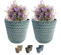 SG Traders Nantucket Plant Pot - Flower Planters Outdoor, Large Garden Plant Pots Elegant Design, Versatile Pots and Planters for Your Outdoor to Enhance your Garden (Pack of 2)