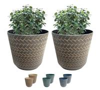 SG Traders Nantucket Plant Pot - Flower Planters Outdoor, Large Garden Pots Elegant Design, Versatile for Your Outdoor Space, Enhance Your Garden (Pack of 2)