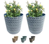 SG Traders Nantucket Plant Pot - Flower Planters Outdoor, Large Garden Pots Elegant Design, Versatile for Your Outdoor Space, Enhance Your Garden (Pack of 2)