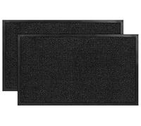 SG Traders Pack of 2 Washable Door Mats - Non-Slip Rubber Backed Doormats Indoor & Outdoor - Highly Absorbent Floor Mat, Kitchen Mat Perfect Dust Grabbing Doormat Dirt Trapper (60x90cm - Anthracite)