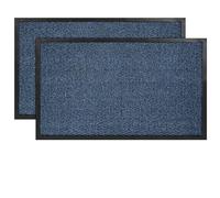 SG Traders Pack of 2 Washable Door Mats - Non-Slip Rubber Backed Doormats Indoor & Outdoor - Highly Absorbent Floor Mat, Kitchen Mat Perfect Dust Grabbing Doormat Dirt Trapper (60x120cm - Blue)