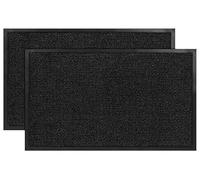 SG Traders Pack of 2 Washable Door Mats - Non-Slip Rubber Backed Doormats Indoor & Outdoor - Highly Absorbent Floor Mat, Kitchen Mat Perfect Dust Grabbing Doormat Dirt Trapper (60x80cm - Anthracite)