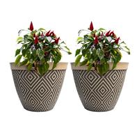 SG Traders Plant Pot Set - Stylish Planters for Outdoor Gardening - Versatile Garden Planters for Home, Large Plant Pots Ideal for Houseplants, Premium Pots and Planter for Garden Décor (Pack of 2)