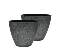 SG Traders Plant Pots Outdoor - Woodgrain Planter with Vertical Linear Texture | Garden, Patio and Balcony planters | UV & Frost Resistant, Lightweight, Decorative Pots for Flowers, Herbs & Plants