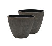 SG Traders Plant Pots Outdoor - Woodgrain Planter with Vertical Linear Texture | Garden, Patio and Balcony planters | UV & Frost Resistant, Lightweight, Decorative Pots for Flowers, Herbs & Plants