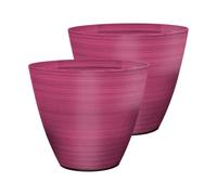 SG Traders Plastic Plant Pots Flower Pot with Drainage Holes, Garden Planters for Outdoor, Plant Containers for Home, Stylish Glossy Design Garden Flower Pot, Set of 2, 25cm,30cm Outdoor Planter Pots