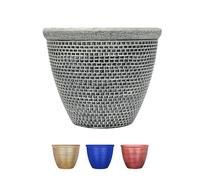 SG Traders Plastic Round Cromarty Plant Pot Flower Pot Planter Garden Decoration Antique Silver 25cm Plant Pots Outdoor Flower Pots Outside Garden Planters Outdoor With Drainage Holes (Pack of 1)