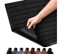 SG Traders Washable Door Mats - 7 Stripes Non-Slip Rubber Backed Doormats Indoor & Outdoor - Highly Absorbent Door Mats, Floor Mat, Kitchen Mat Perfect Dust Grabbing Dirt Trapper (50x80cm-Anthracite)