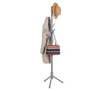 SG Traders Wooden Coat Stand, 3 Adjustable Height Coat Tree with 8 Hooks, Coat Stand for Hallway Entryway, Coat Rack Stand for Clothes Hall Tree Dress Jackets Hanging Rail Rack Stand (Grey)