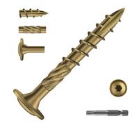 SG TZH #14 x 2 Inch Lag Screws (57Pcs) 1lb. Structural Wood Screw, Bronze, Carbon Steel, Washer Head, Rust Resistant epoxy Coated, T30 Star Bit