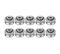 Garosa 10 Pcs U Groove Bearing SG15 Track Guide Bearing for Computer Embroidery Machine, Stainless Steel, Spherical Raceway, Single Row, 5 x 17 x 8mm