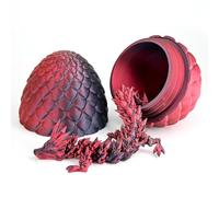 SGACMTIF 3D Emulated Dragon in Egg - Articulated Crystal Fidget Toy With Removable Mystery Egg (Laser Black)