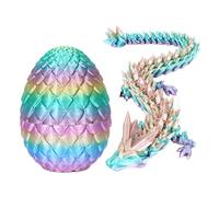 SGACMTIF 3D Emulated Dragon in Egg,Articulated Dragon,3D Crystal Dragon Egg,3D Printed Dragon Egg Fidget Toy,Crystal Dragon with Dragon Egg Removable Mystery Dragon Egg Toy (Rainbow)