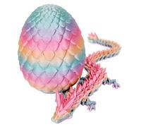 SGACMTIF 3D Emulated Dragon in Egg,Articulated Dragon,3D Crystal Dragon Egg,3D Printed Dragon Egg Fidget Toy,Crystal Dragon with Dragon Egg Removable Mystery Dragon Egg Toy (Colorful)