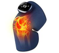 Sgakgu Infrared Knee Massager, Knee Brace with 5 Levels of Heating and 8 Vibration Modes, 3-in-1 Cordless, Suitable for Shoulder Elbow Knees Massager, Gift for Dad Mom, Single - Blue