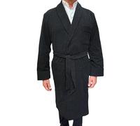 SGARLATA HOME London Classic Shawl Model Wool and Cashmere Dressing Gown for Men, dark grey, XL