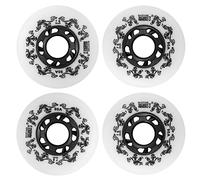 SGARQI 4-Pack Inline Skate Wheels Outdoor 90A Freestyle Durable Tire72mm 76mm 80mm for Choose Hockey Roller Blades Replacement Wheel with Bearings and Aluminum Spacers (80MM, White)
