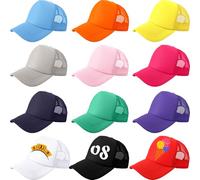 SGBETTER 12 Pack Child Trucker Hats Bulk DIY Sublimation Baseball Cap Blank Mesh Trucker Cap for Kids Summer Outdoor Sports, 12 Colors (UK, Alpha, One Size, Color Set 1)