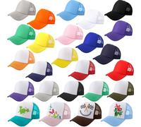 SGBETTER 25 Pack Adult Trucker Caps Adjustable Sublimation Baseball Hat DIY Blank Trucker Hat Bulk for Summer Outdoor (UK, Alpha, One Size, Color Set 1)