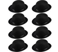 SGBETTER 8 Pack Kids Black Bowler Hats Felt Gentleman Hat Derby Hat for Boys Girls Party Cosplay Dress Up