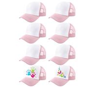 SGBETTER 8 Pack Kids Sublimation Caps DIY Blank Trucker Cap Summer Mesh Baseball Hat for Boys Girls Outdoor Sports Activities (UK, Alpha, One Size, Color Set 2)