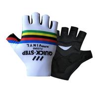 SGCIKER 2022 Pro Team Quick Step World Champion Rainbow Cycling Gloves,Mens Shock Absorption Summer Half Finger Sports Bike Gloves Gel (M)