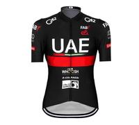 SGCIKER 2023 Pro Team UAE Black Cycling Jersey for Men,Short Sleeve Quick Dry Bike Shirt (L)