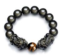 SGDBVOLM Beaded Bracelets, Pi Xiu Natural Golden Obsidian Bracelet