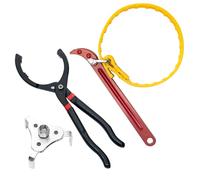 Sgehai 3-Piece Set，1pcs Oil Filter Pliers+1pcs 3 Jaw Adjustable Oil Filter Wrenches+1pcs Belt Wrench,Oil Filter Tool,Oil Filter Removal Tool