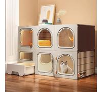 SGeneE Cat Cage with Cat Litter Box, Large 2/3 Tier Cat Playpen Cat Kennels, Indoor Cat Playpen for Small Animal, Exercise Place Ideal for 1-3 Cat, 49